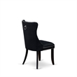 Pemberly Row Linen Fabric Parson Dining Chair in Black (Set of 2)