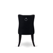 Pemberly Row Linen Fabric Parson Dining Chair in Black (Set of 2)
