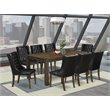 Pemberly Row 9-Piece Wood Dining Set in Jacobean Brown and Black