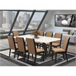 Pemberly Row 9-Piece Wood Dining Set in Wire Brushed Black and Sable
