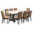 Pemberly Row 9-Piece Wood Dining Set in Wire Brushed Black and Sable