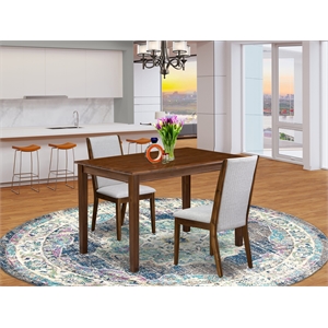 Pemberly Row 3-Piece Dining Table and Parsons Chairs in Antique Walnut