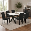 Pemberly Row Modern Wood Dinette Set with 7 Pieces in Black Finish