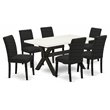 Pemberly Row Modern Wood Dinette Set with 7 Pieces in Black Finish