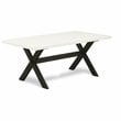 Pemberly Row 5-Piece Wood Dining Set in Wire Brushed Black with Gray Chairs