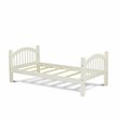 Pemberly Row Twin Bunk Bed with Guardrails and Ladder in White Finish