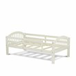 Pemberly Row Twin Bunk Bed with Guardrails and Ladder in White Finish