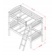 Pemberly Row Twin Bunk Bed with Guardrails and Ladder in White Finish