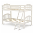 Pemberly Row Twin Bunk Bed with Guardrails and Ladder in White Finish