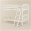 Pemberly Row Twin Bunk Bed with Guardrails and Ladder in White Finish