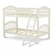 Pemberly Row Twin Bunk Bed with Guardrails and Ladder in White Finish