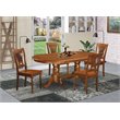 Pemberly Row Plainville 5-Piece Oval Dining Table Set in Saddle Brown