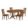 Pemberly Row Plainville 5-Piece Wood Dining Set w/ Saddle Brown Finish