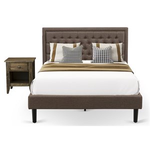 Pemberly Row 2-Piece Engineered Wood Queen Bedroom Set in Brown Finish