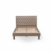 Pemberly Row Platform Queen Bed with Panel Headboard in Dark Khaki