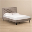 Pemberly Row Platform Queen Bed with Panel Headboard in Dark Khaki