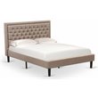 Pemberly Row Platform Queen Bed with Panel Headboard in Dark Khaki