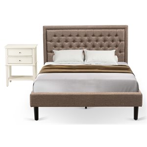 Pemberly Row 2-Piece Queen Bedroom Set with Nightstand in Butter Cream