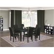 Pemberly Row 7-Piece Traditional Wood Dining Set with PU Leather in Black
