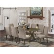 Pemberly Row 9-Piece X-Leg Rubber Wood Dining Set in Dark Khaki Finish