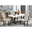 Pemberly Row V-Style 5-Piece Wood Dinette Set in Black Finish