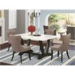 Pemberly Row V-Style 5-Piece Wood Dining Set in White and Black Finish
