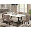 Pemberly Row 5-Piece Dining Set in Asian Wood with White & Black Coffee Finish