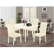 Pemberly Row 5-Piece Wood Dinette Set in Linen White and Light Beige
