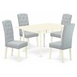 Pemberly Row 5-Piece Rubberwood Dining Set in Linen White and Baby Blue