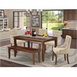 Pemberly Row 6-Piece Wood Dining Set in Mahogany with Doeskin Finish