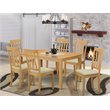 Pemberly Row 7-Piece Wood Dining Set with Cushion Seat in Oak Finish