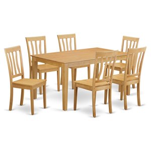 Pemberly Row 7-Piece Traditional Wood Kitchen Set with Oak Finish