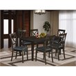 Pemberly Row 7-Pc Wood Dining Set with Faux Leather Seats in Cappuccino