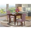 Pemberly Row 3-Piece Wood Dining Set with Cushion Seats in Mahogany