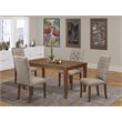 Pemberly Row 5-Piece Wood Dining Table Set in Mahogany and Dark Khaki