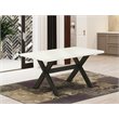 Pemberly Row X-Style 36x60 in Wood Dining Table in Black and White