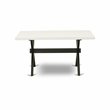 Pemberly Row X-Style 36x60 in Wood Dining Table in Black and White