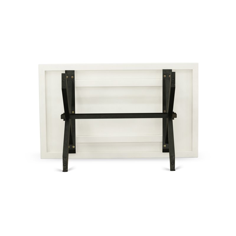 Pemberly Row X-Style 36x60 in Wood Dining Table in Black and White