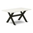 Pemberly Row X-Style 36x60 in Wood Dining Table in Black and White