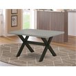 Pemberly Row X-Style 36x60 in Wood Dining Table in Black and Gray