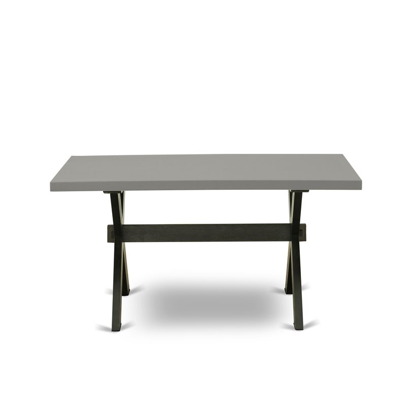 Pemberly Row X-Style 36x60 in Wood Dining Table in Black and Gray