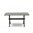 Pemberly Row X-Style 36x60 in Wood Dining Table in Black and Gray