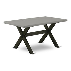 Pemberly Row X-Style 36x60 in Wood Dining Table in Black and Gray