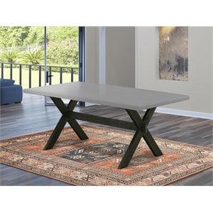 Pemberly Row Rectangular Wood Dining Table in Black and Gray Finish