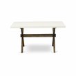 Pemberly Row 36x60 Wood Dining Table in Linen White and Espresso Finish