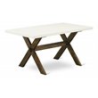Pemberly Row 36x60 Wood Dining Table in Linen White and Espresso Finish