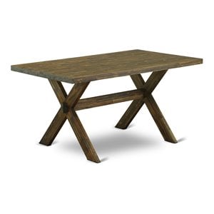 Pemberly Row Small 36x60 Wood Dining Table in Distressed Jacobean Finish