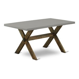 Pemberly Row Rectangular Wood Dining Table in Cement Gray & Jacobean