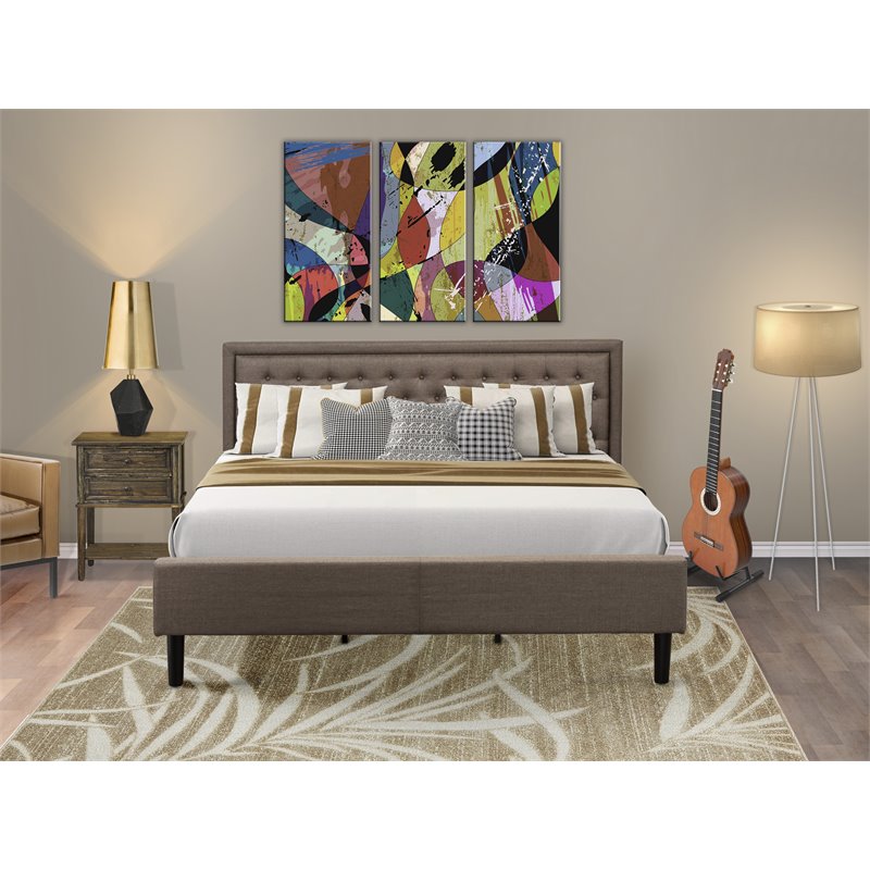 Pemberly Row 2-Piece Wood King Bedroom Set with Distressed Jacobean Finish