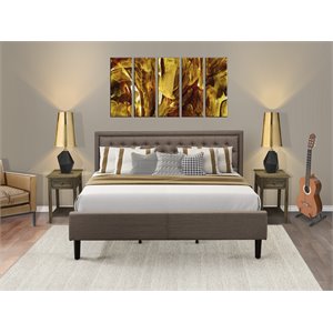 Pemberly Row 3-Piece Wood King Bedroom Set in Brown/Distressed Jacobean